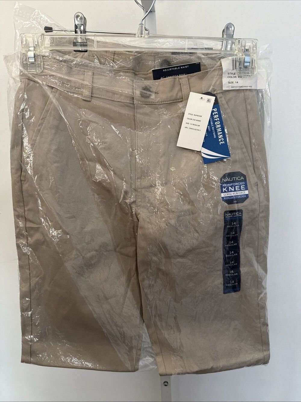 NEW LOT 2 Nautica Boys Uniform 5 Pocket Stretch Twill Pant/Reinforced Knees Sz14